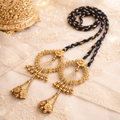 Suwasna Royal Golden Bridal Parandi with Kundan & Pearl Tassels | Traditional Punjabi Hair Accessory B
