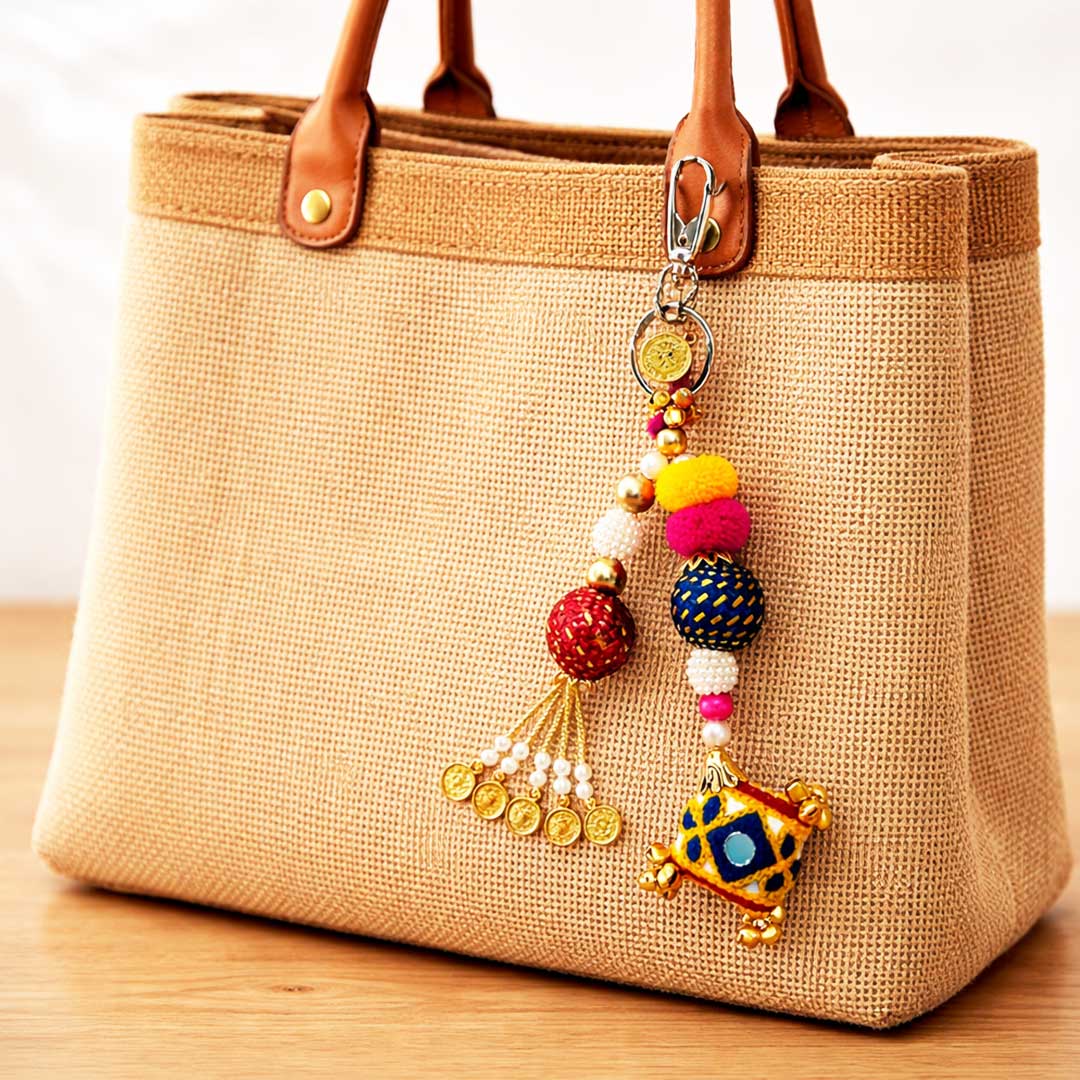Suwasna Boho Bag Charm for Handbags & Belts with Tassels | Stylish Purse Accessory_1