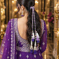 Suwasna Royal Blue Braided Parandi with Pearl Jhumka Tassels | Bridal & Festive Hair Accessory_3