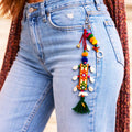 Suwasna Statement Bag Charm with Tassels | Fashionable Handbag & Belt Accessory for Women_1