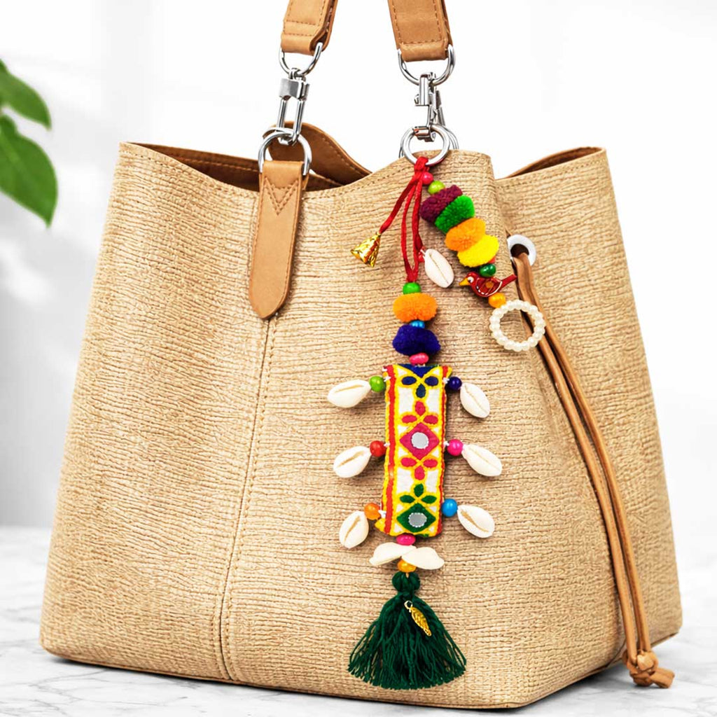 Suwasna Statement Bag Charm with Tassels | Fashionable Handbag & Belt Accessory for Women_4