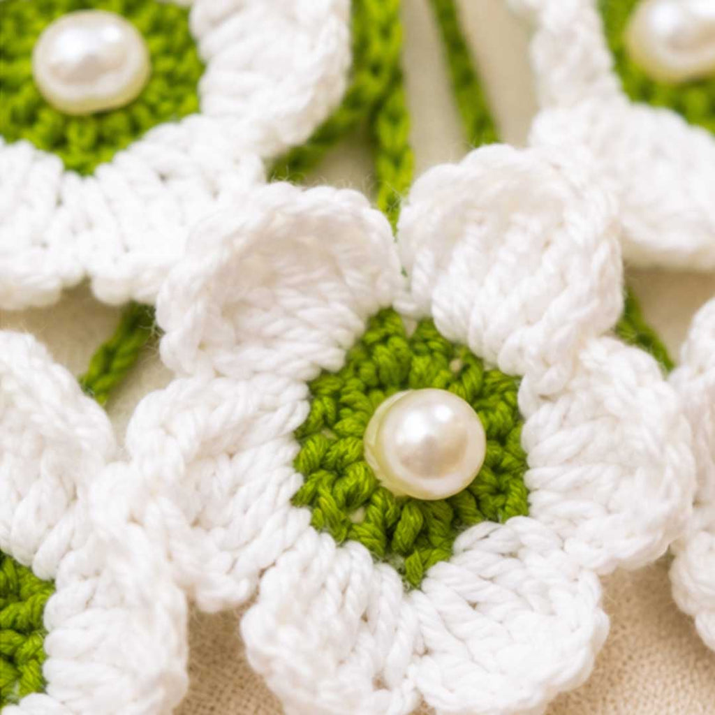 Suwasna White Lily Guldasta Crochet Hair Tie | Elegant Hair Accessory for Daily Use, Picnics & Beach Styling for Women_4