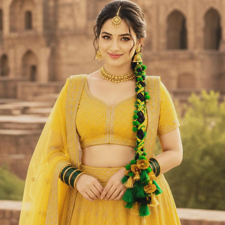 Hariyali_Guchcha_Parandi_with_Golden_Ghungroo_Traditional_Punjabi_Parandi_for_Festive_Bridal_Look_for_Women_1