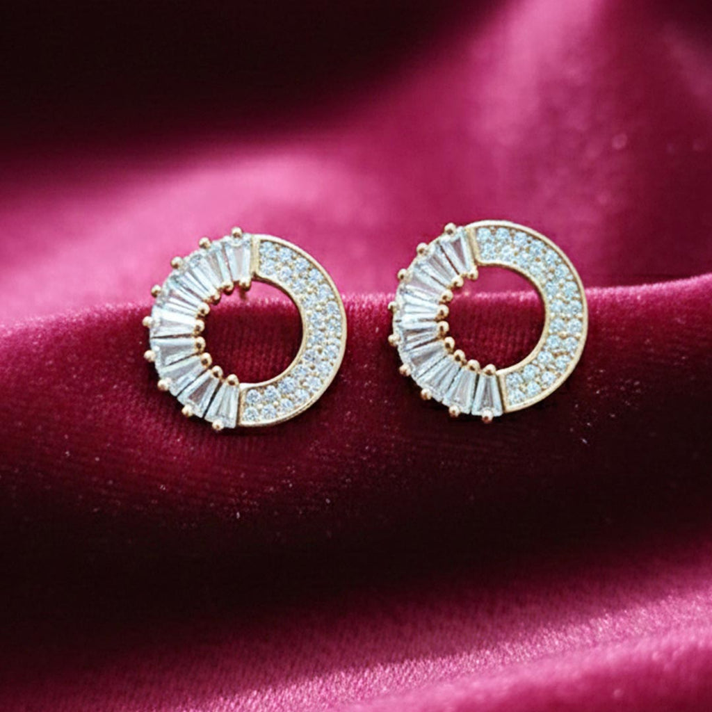Suwasna Stylish Hollow Circle AD Stone Earrings | Contemporary Sparkle