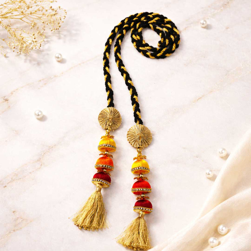 Suwasna Vibrant Color Jhumka Tassel Parandi | Elegant Festive & Wedding Hair Accessory C
