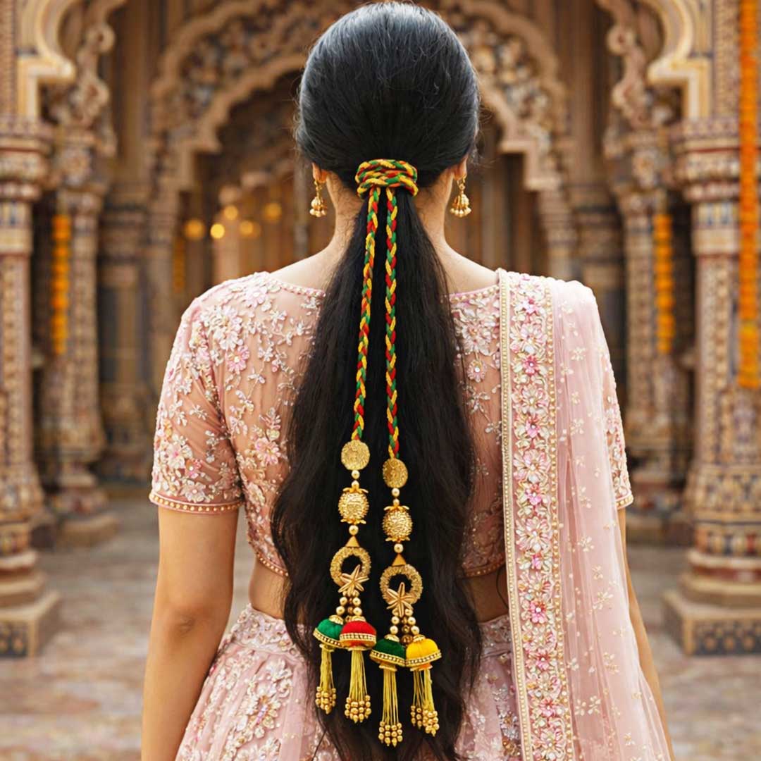 Suwasna Multicolor Jhumka Parandi | Elegant Festive & Wedding Hair Accessory A