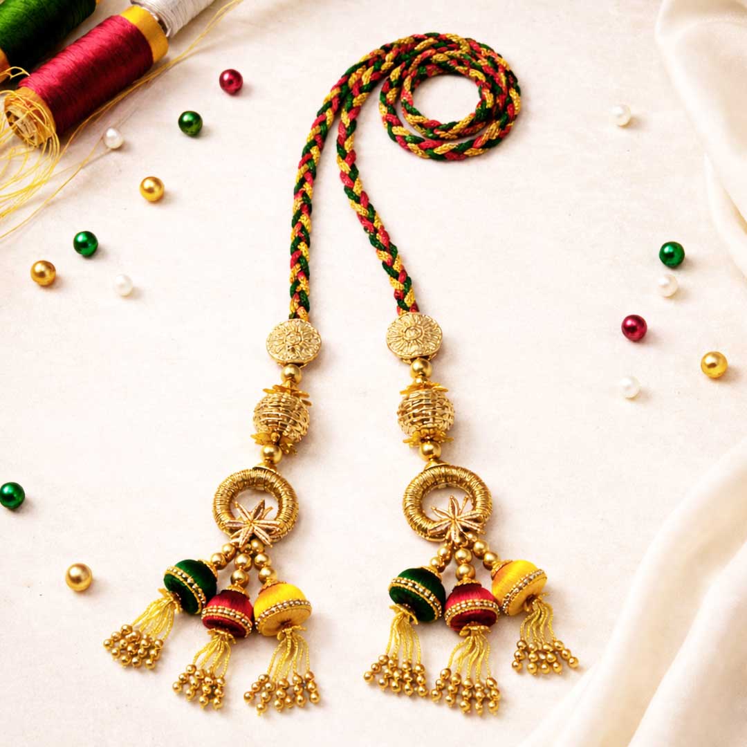 Suwasna Multicolor Jhumka Parandi | Elegant Festive & Wedding Hair Accessory B