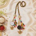 Suwasna Multicolor Beads Jhumka with Mirror Tassel Parandi | Bridal & Festive Hair Accessory