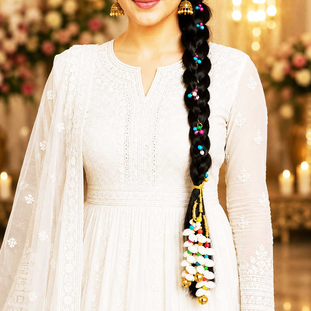 Jugni Kaudi Parandi with Colorful Ghungroo – Traditional Punjabi Festive Hair Parandi for Women_1