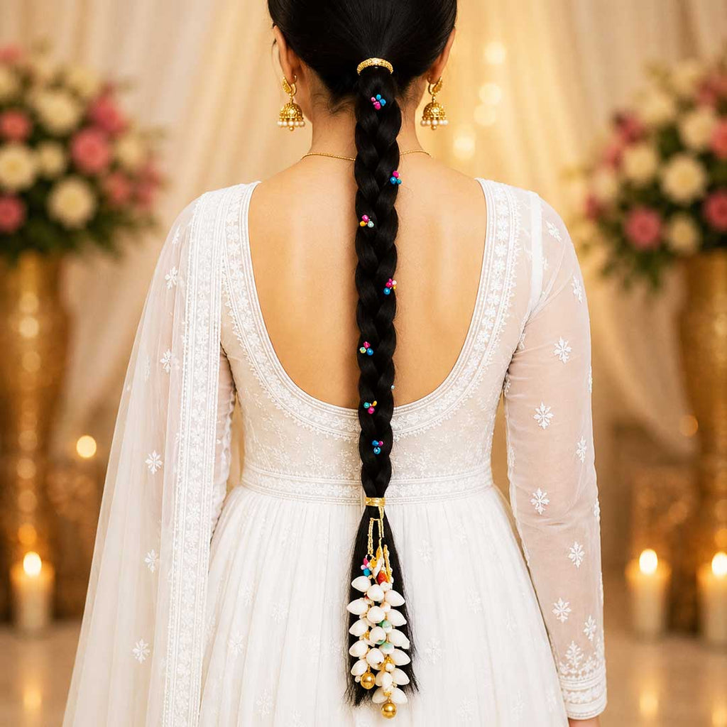 Jugni Kaudi Parandi with Colorful Ghungroo – Traditional Punjabi Festive Hair Parandi for Women_2