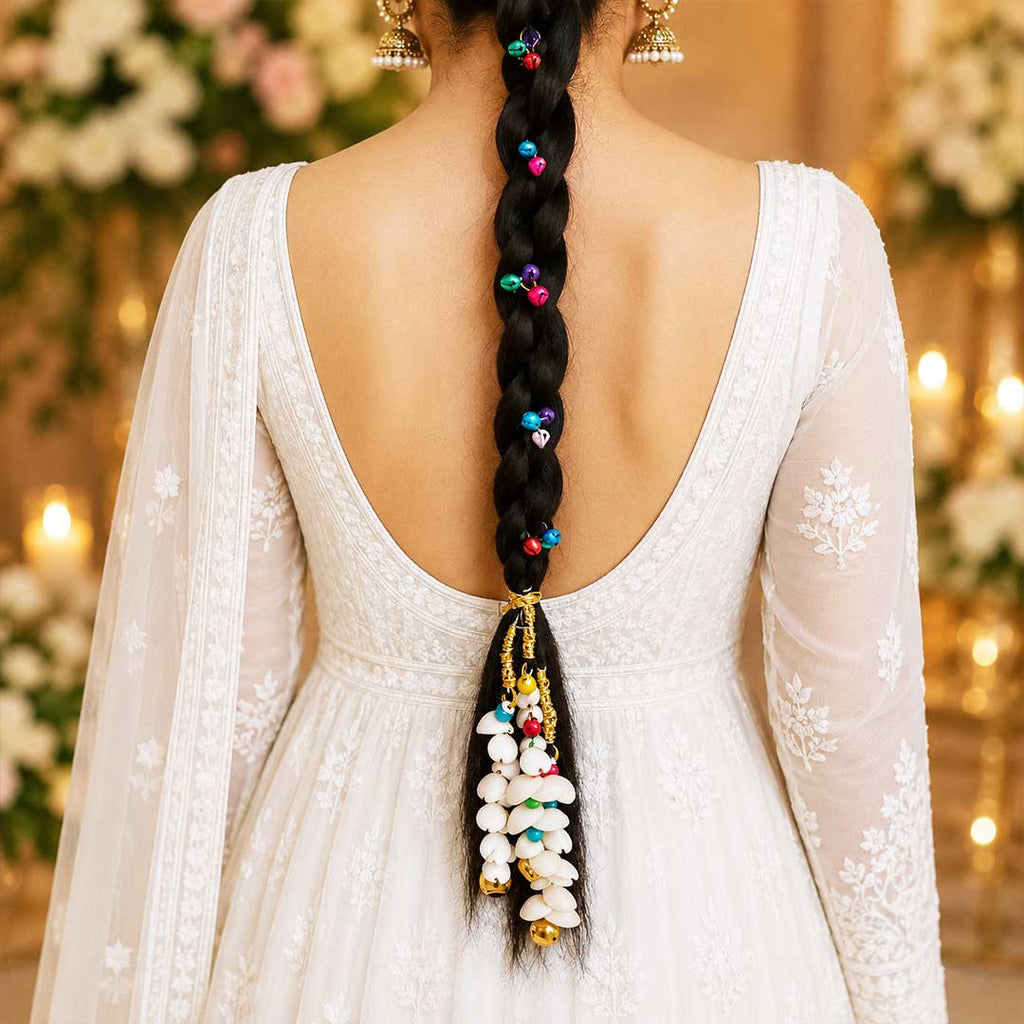 Jugni Kaudi Parandi with Colorful Ghungroo – Traditional Punjabi Festive Hair Parandi for Women_4