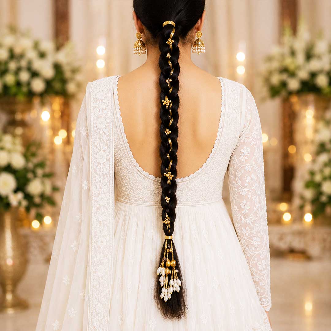 Heer Pearl Parandi – Traditional Punjabi Bridal & Festive Hair Accessory for Women_2