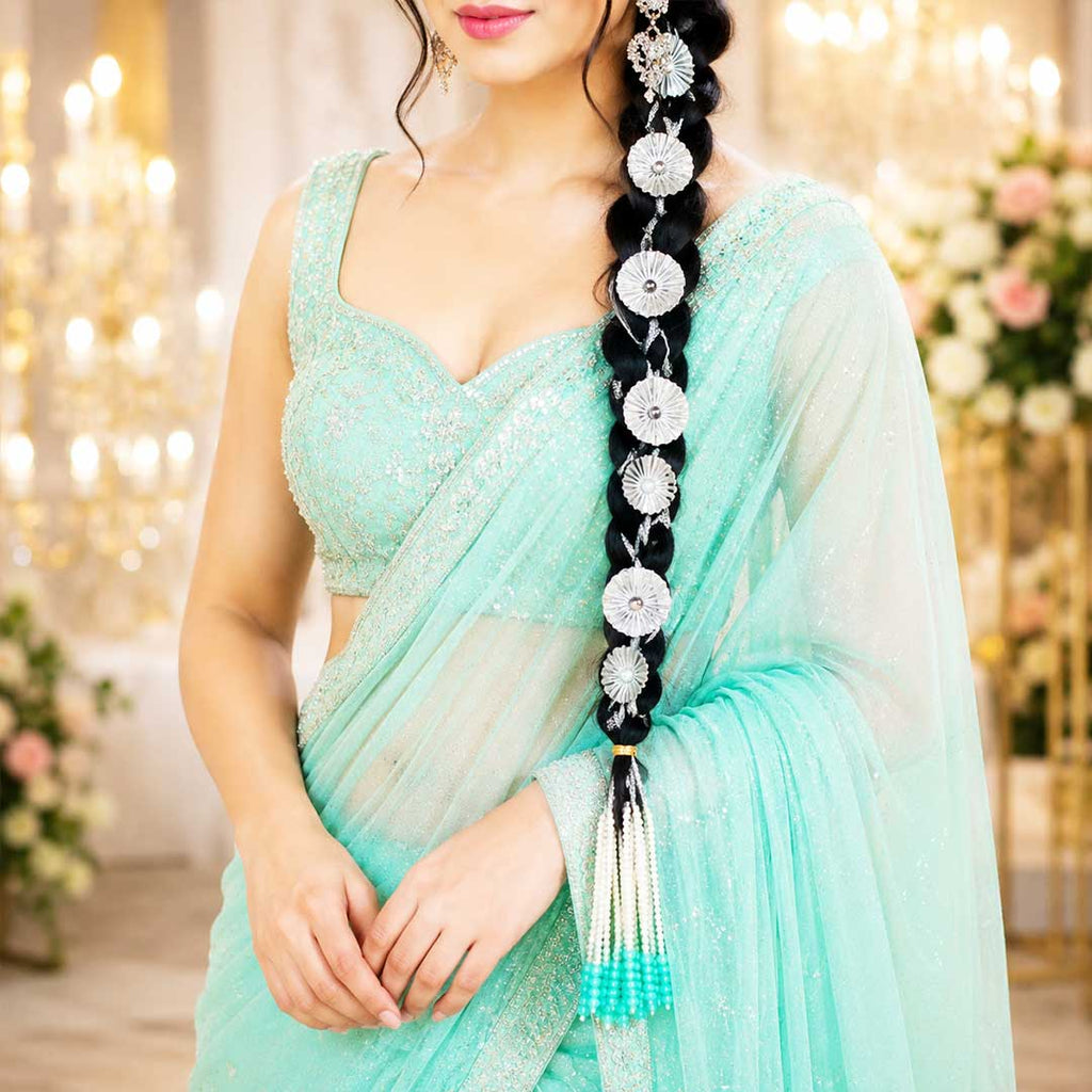 Noori Pearl Latkan Parandi – Traditional Punjabi Bridal & Festive Hair Accessory for Women_1
