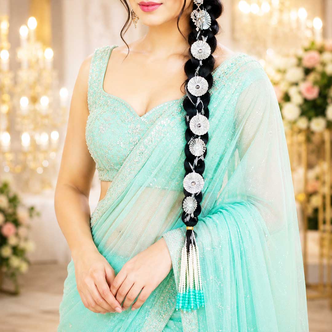 Noori Pearl Latkan Parandi – Traditional Punjabi Bridal & Festive Hair Accessory for Women_1