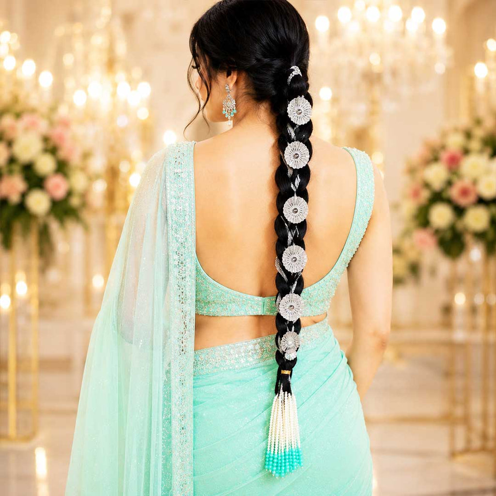 Noori Pearl Latkan Parandi – Traditional Punjabi Bridal & Festive Hair Accessory for Women_2