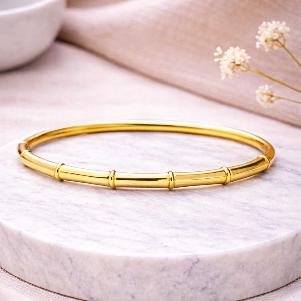 Suwasna Classic Bamboo-Style Anti-Tarnish Bracelet | Minimal & Timeless Design