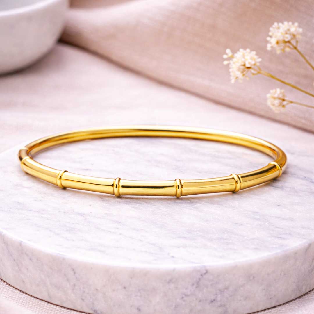 Suwasna Classic Bamboo-Style Anti-Tarnish Bracelet | Minimal & Timeless Design