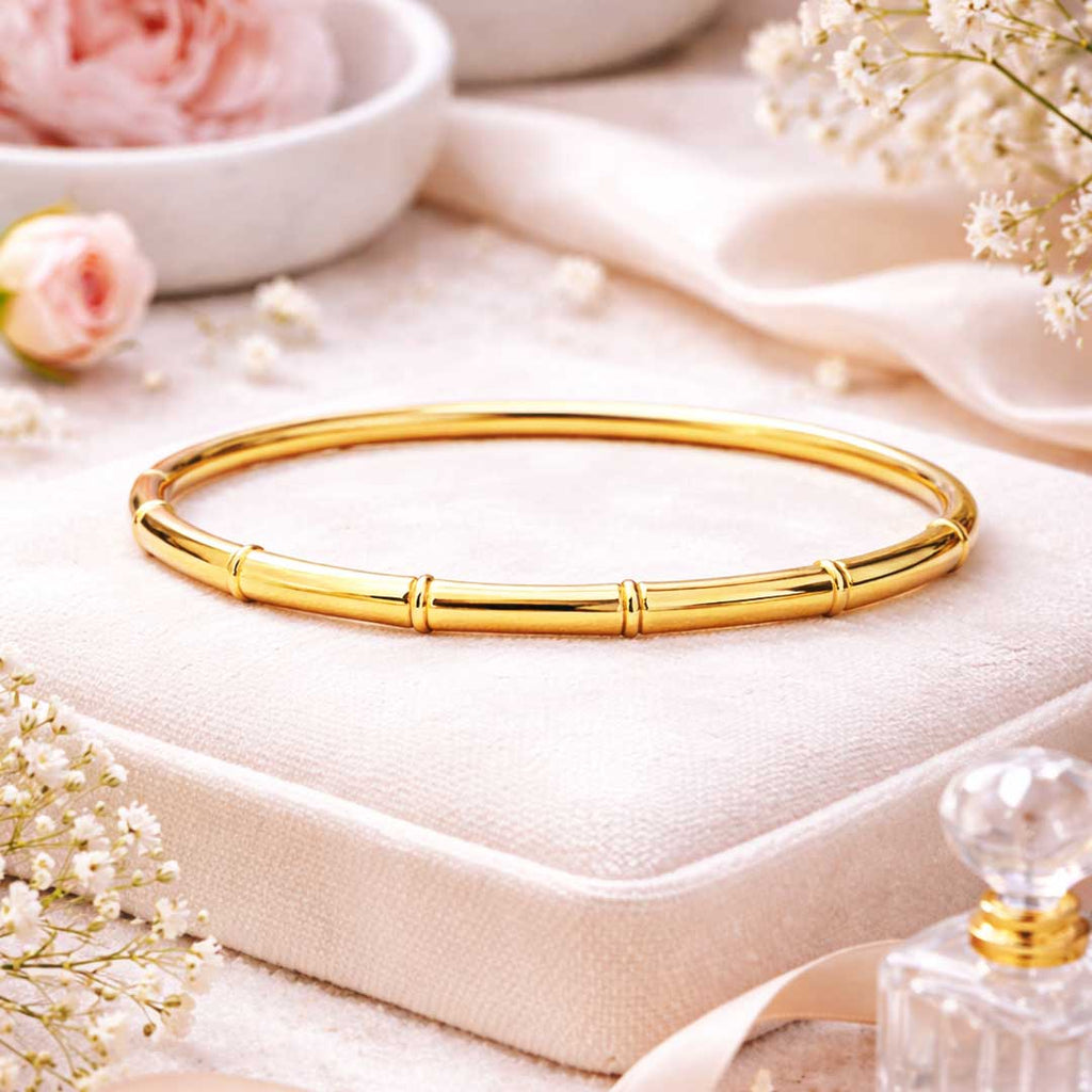 Suwasna Classic Bamboo-Style Anti-Tarnish Bracelet | Minimal & Timeless Design