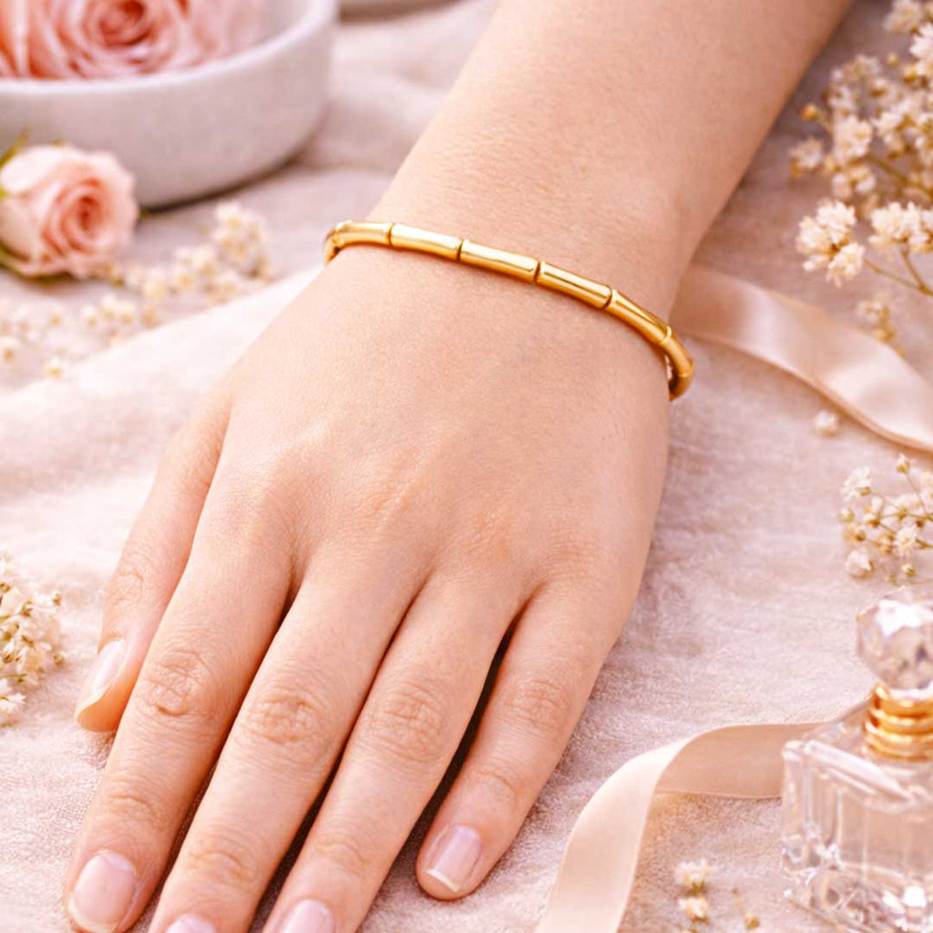 Suwasna Classic Bamboo-Style Anti-Tarnish Bracelet | Minimal & Timeless Design