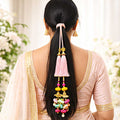 Suwasna Baby Pink Parandi with Multicolor Tassels for Women | Ethnic & Traditional Hair Accessory A