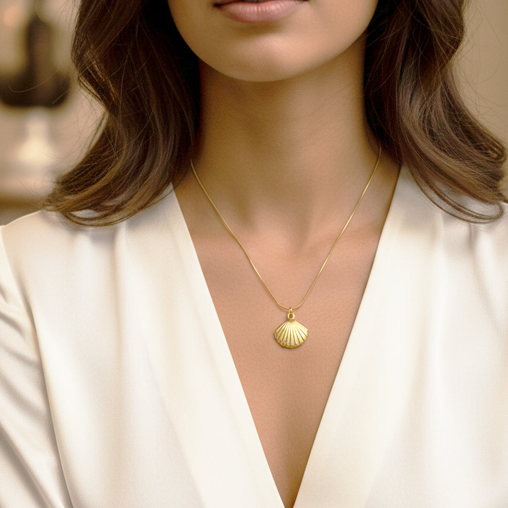 Suwasna Sea Shell Pendant Necklace | Premium Anti-Tarnish Jewellery