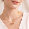 Suwasna Heart Shape Hollow Pendant with Chain | Stainless Steel Anti-Tarnish & Anti-Allergic Necklace