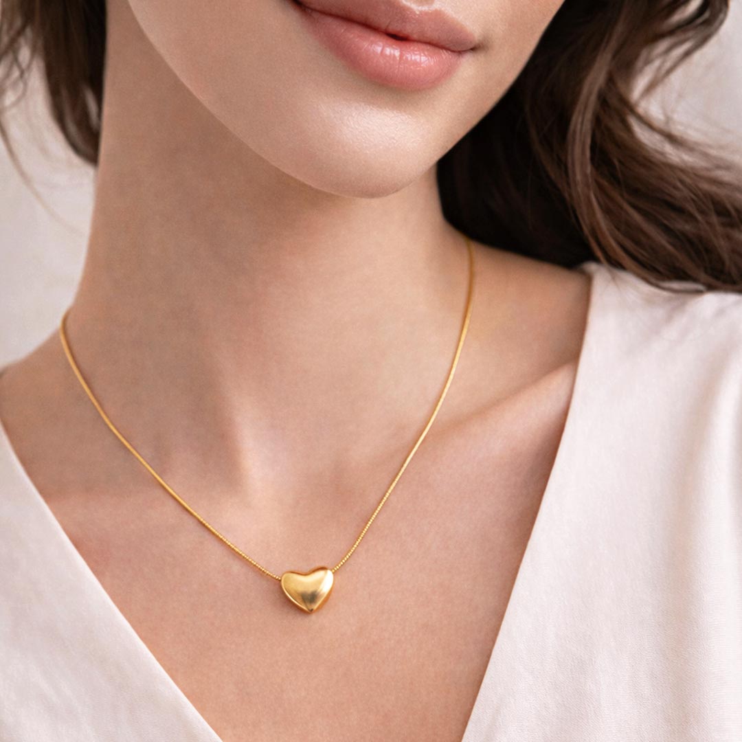 Suwasna Heart Shape Suwasna Elegant Heart Shape Pendant with Chain | Stainless Steel Anti-Tarnish & Anti-Allergic