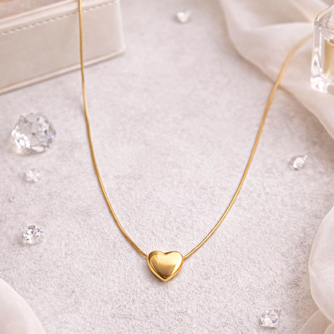 Suwasna Heart Shape Suwasna Elegant Heart Shape Pendant with Chain | Stainless Steel Anti-Tarnish & Anti-Allergic