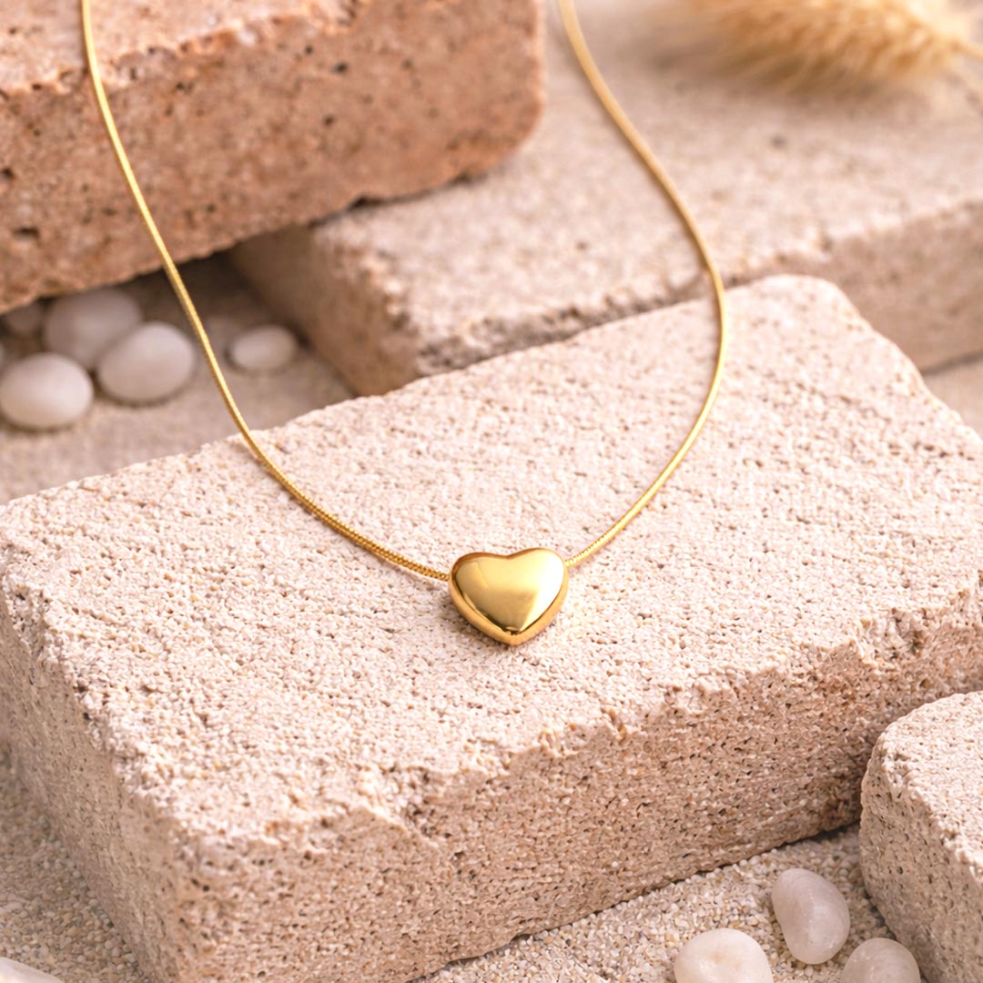 Suwasna Heart Shape Suwasna Elegant Heart Shape Pendant with Chain | Stainless Steel Anti-Tarnish & Anti-Allergic