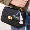 Suwasna Metal Evil Eye Elephant Bag Charm & Keychain with Mirror Tassel