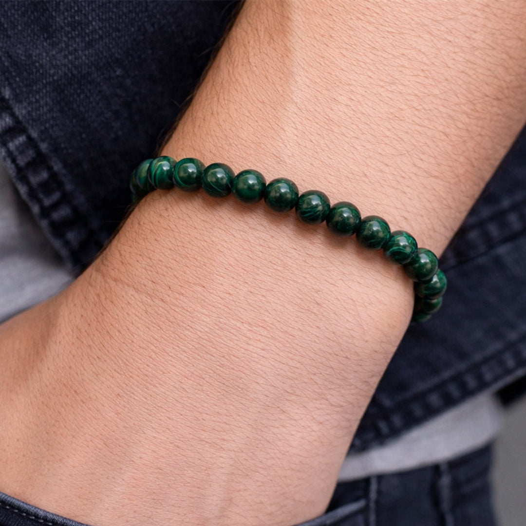 Green Malachite Bracelet 8mm – Protection & Transformation (Not Heated, Not Dyed)