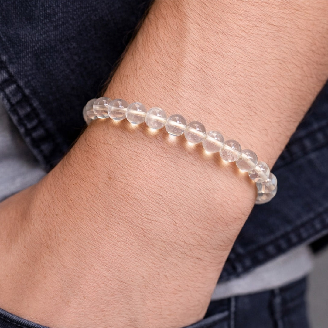 Clear Quartz Bracelet 8mm – Energy Amplifier & Healing Crystal (Not Heated, Not Dyed)