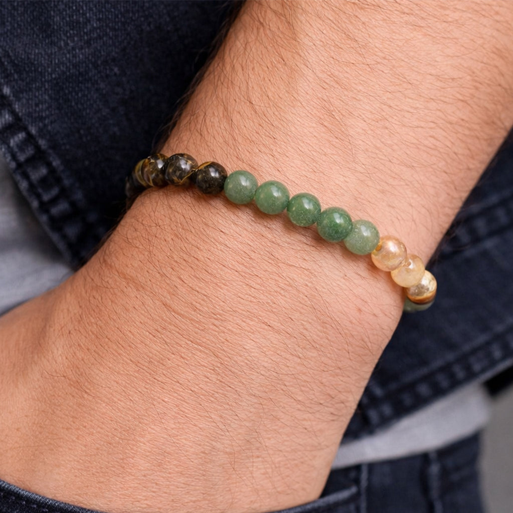 Dhanyoga Crystal Bracelet 8mm | Natural Multi-Stone Bracelet – Suwasna