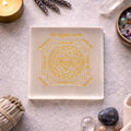 Selenite Kuber Yantra Plate – Natural Crystal Charging & Decorative Energy Plate | Suwasna