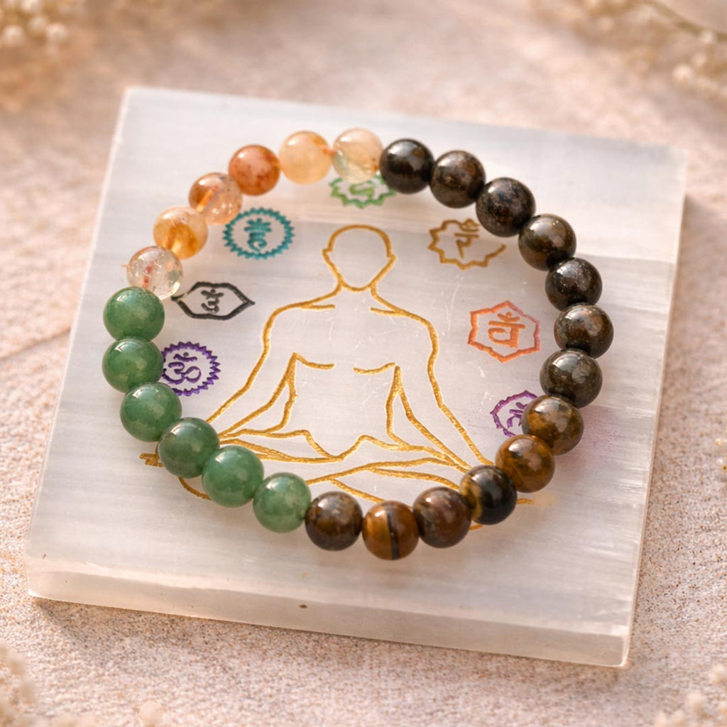 Dhanyoga Crystal Bracelet 8mm | Natural Multi-Stone Bracelet – Suwasna