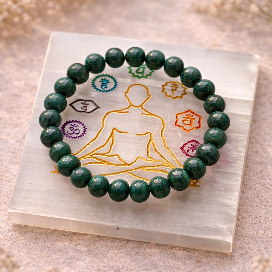 Green Malachite Bracelet 8mm – Protection & Transformation (Not Heated, Not Dyed)