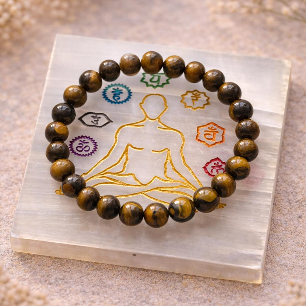 Tiger Eye Bracelet 8mm – Confidence & Protection Crystal (Not Heated, Not Dyed)