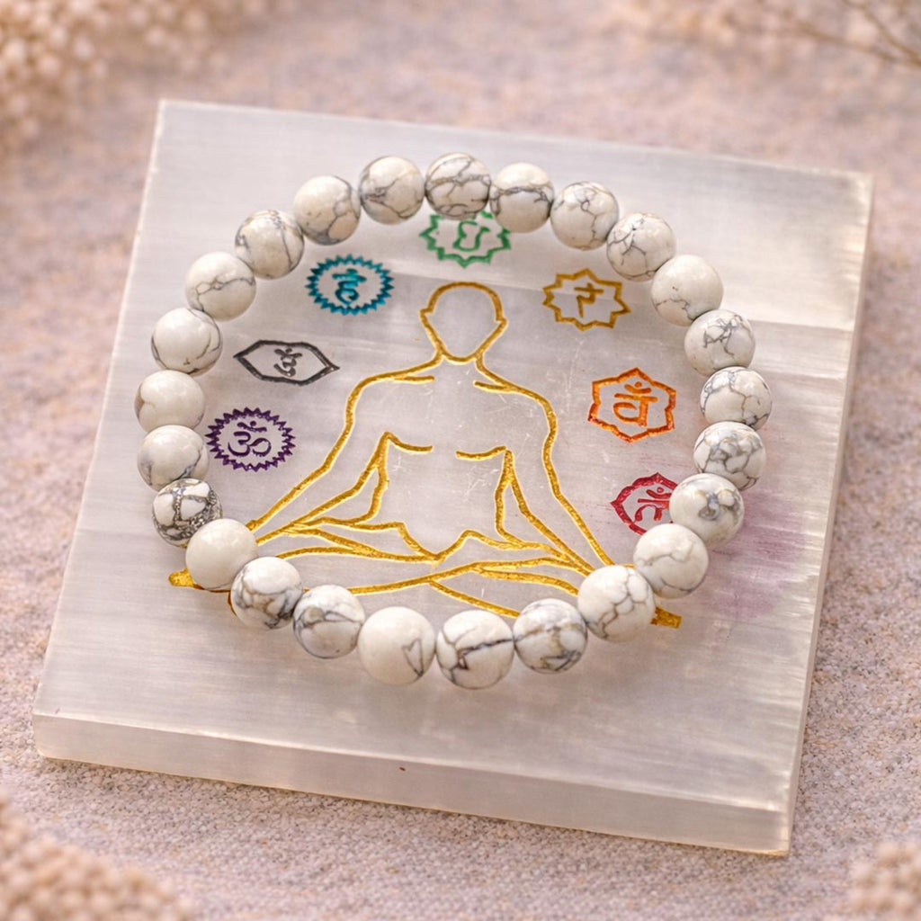 Howlite Bracelet 8mm – Calm & Stress Relief Crystal (Not Heated, Not Dyed)