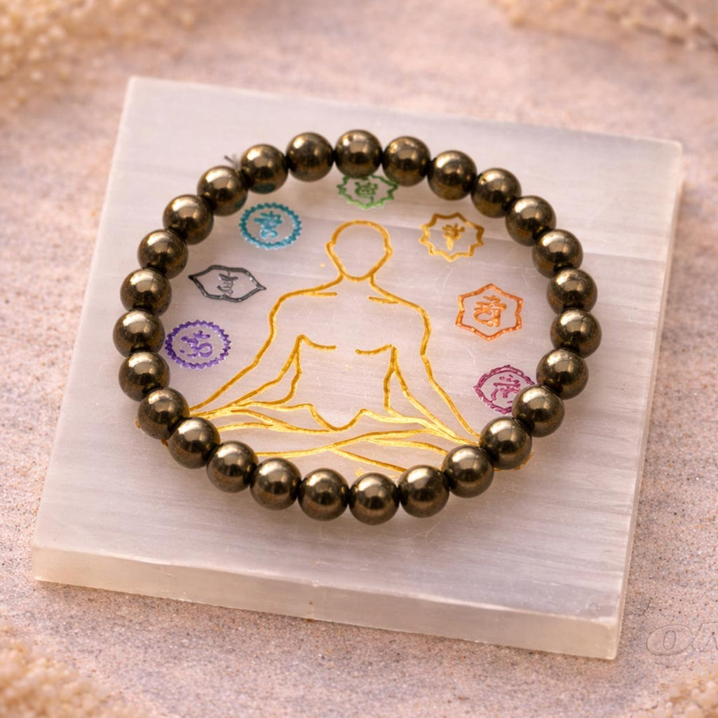 Natural Raw Pyrite Bracelet 8mm | Genuine Pyrite Stone Bracelet – Suwasna