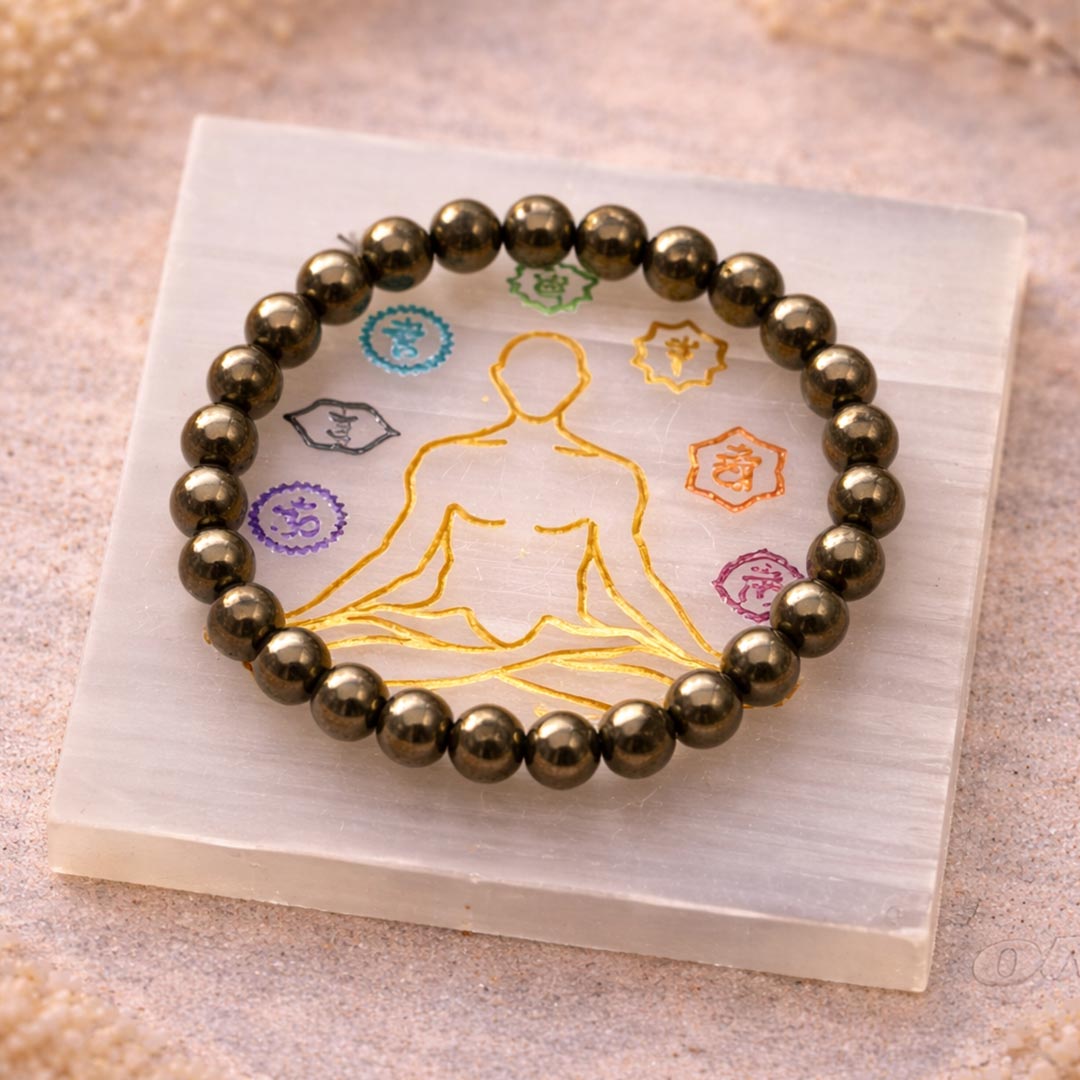 Raw Pyrite Bracelet 8mm – Protection, Abundance & Confidence Crystal