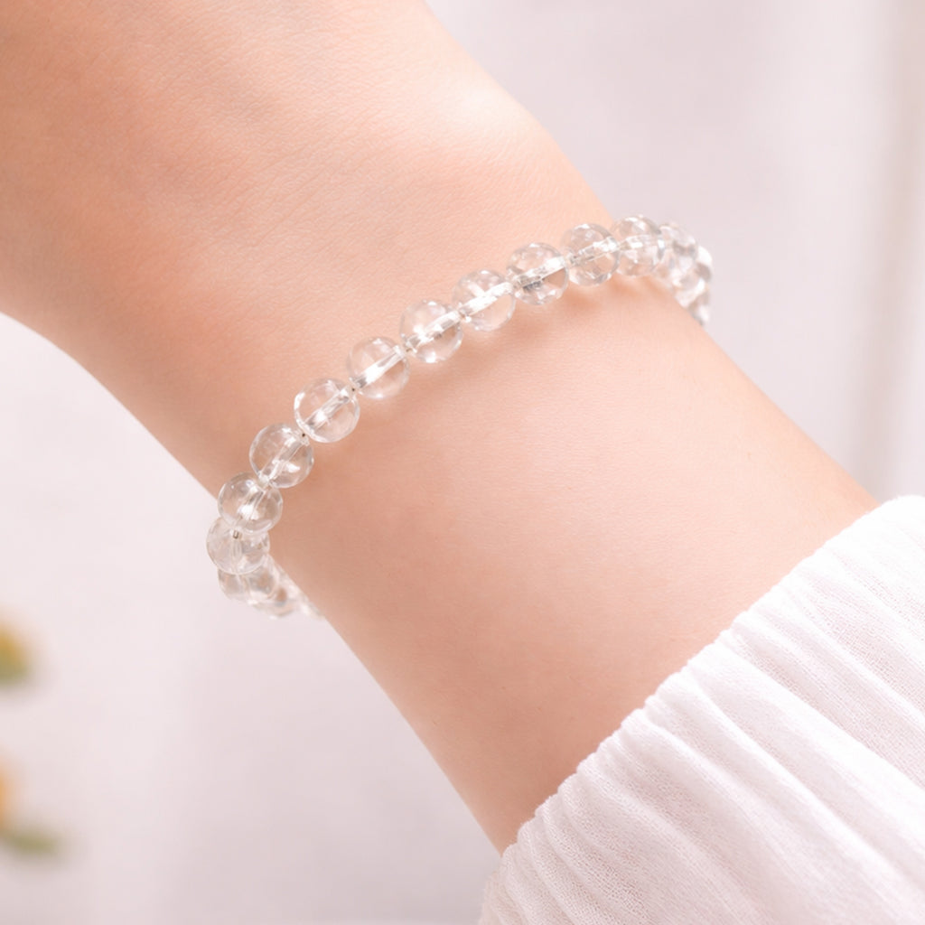 Natural Clear Quartz Bracelet 8mm | Genuine Crystal Bracelet – Suwasna